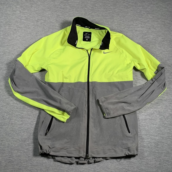 Nike Running Jacket Mens Small Dri-FIT Reflective Full Zip 553680-702 - Picture 1 of 12